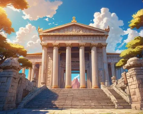 artemis temple,greek temple,acropolis,panagora,roman temple,the ancient world,rome 2,halicarnassus,ancient city,temple of diana,ancient rome,civ,parnassus,oratoria,capitolium,caesarion,athena,three pillars,tempio,celsus library,Illustration,Japanese style,Japanese Style 03