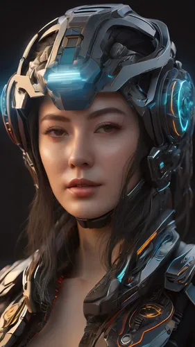 cyborg,jaya,echo,ai,cosmetic,headset profile,neottia nidus-avis,custom portrait,io,eris,3d rendered,female warrior,goki,sterntaler,portrait background,operator,3d model,vector girl,gara,cyberpunk,Photography,General,Sci-Fi