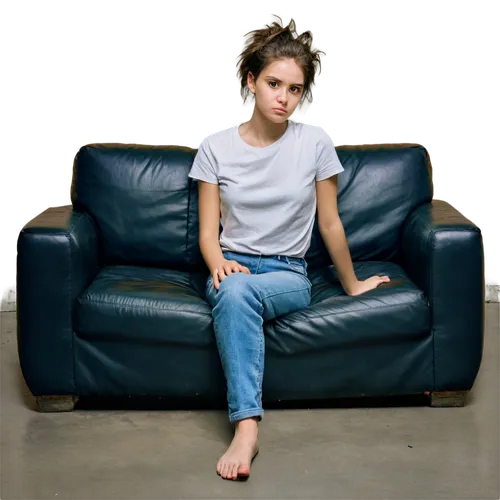 woman sitting,girl sitting,sofa,shailene,jeans background,portrait background,cassandra,sitting on a chair,studio photo,couch,crossed legs,elastica,in seated position,addiction treatment,slouched,photo session in torn clothes,denim background,sofas,arms crossed,female model,Art,Artistic Painting,Artistic Painting 51