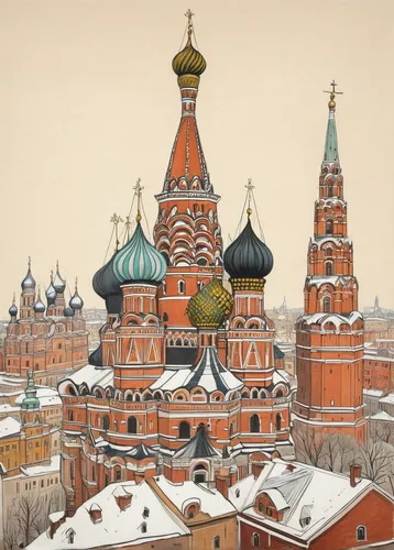 the kremlin,saint basil's cathedral,the red square,kremlin,red square,basil's cathedral,moscow city,moscow,moscow 3,russian winter,leningrad,orlovsky,russian folk style,hamelin,moscow watchdog,muscovado,russia,petersburg,under the moscow city,roof domes,Illustration,Abstract Fantasy,Abstract Fantasy 05