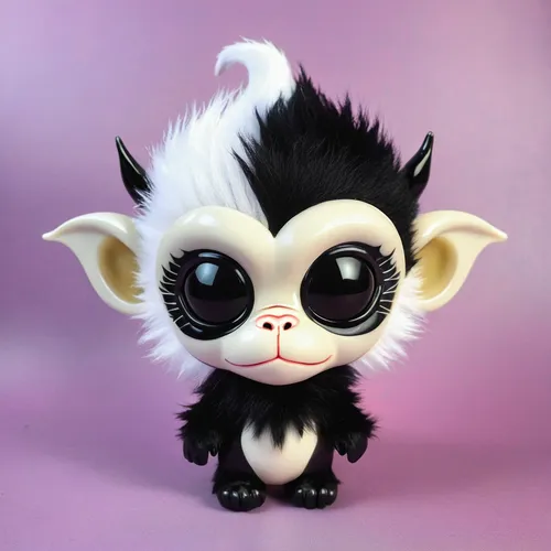 frankenweenie,cute cartoon character,doll cat,tamarin,yak cub,plush figure,funko,imp,scandia gnome,japanese chin,pet black,little panda,sphynx,wind-up toy,vax figure,goth like,vampire bat,soft toy,cartoon cat,goth,Illustration,Abstract Fantasy,Abstract Fantasy 10