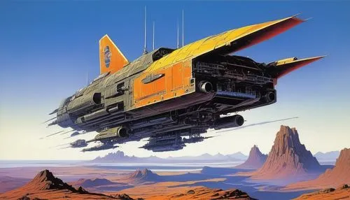 dropship,mcquarrie,robotech,starship,gradius,satellite express,air ship,cargolifter,spacebus,skyship,valerian,planetrx,rocinante,spacecraft,gunship,homeworld,ordronaux,hauler,speeder,velaro,Conceptual Art,Sci-Fi,Sci-Fi 21