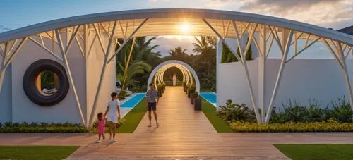 earthship,semi circle arch,canopied,futuristic architecture,walkway,cube stilt houses,mirror house,futuristic art museum,pergola,three centered arch,archways,roof domes,etfe,ashram,superadobe,pergolas,event tent,vipassana,ecotopia,viriya,Photography,General,Realistic