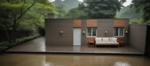 3d rendering,wooden decking,landscape design sydney,house with lake,asian architecture,house by the water,ryokan,flooded pathway,residential house,inverted cottage,floating huts,landscape designers sydney,pool house,house in the forest,chinese architecture,home landscape,houseboat,japanese-style room,render,bamboo plants,Photography,General,Realistic