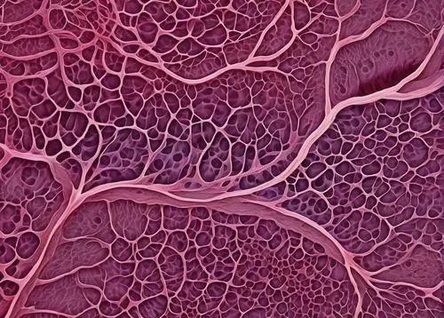 Microscopic view, duodenum, intestinal mucosa, preserved villous architecture, delicate finger-like projections, intricate network of blood vessels, light pinkish color, transparent epithelial cells, 