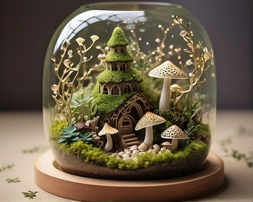 fairy house,terrarium,miniature house,snowglobes,fairy door,mushroom landscape,snow globes,fairy village,tiny world,snow globe,fairy chimney,wooden birdhouse,tree house,insect house,bird house,garden decoration,garden decor,fairy forest,fairy world,paper art,Unique,Paper Cuts,Paper Cuts 04