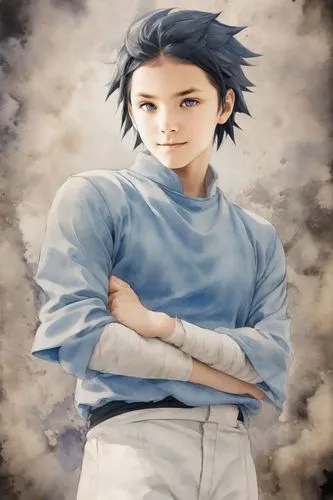 a girl that is wearing a blue shirt,sasuke,uchiha,konan,yusuke,ainata,eikichi,hitsugaya,yiwen,kindaichi,shimei,yahiko,fuyuki,ashina,aoshi,tsukihime,okabe,hausser,sanzo,hitoshi,yuzuru,Digital Art,Water