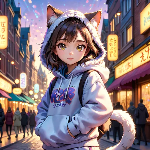 street cat,nyan,anime japanese clothing,winter clothing,winter clothes,stray cat,nikko,calico cat,hoodie,alley cat,cat kawaii,cute cat,akita,calico,parka,miku maekawa,cat,husky,katz,cute fox,Anime,Anime,Cartoon