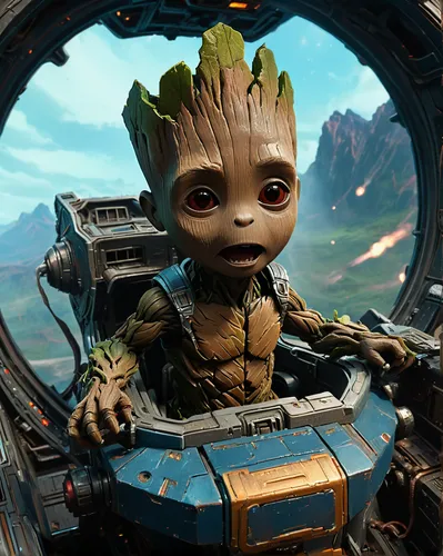 baby groot,guardians of the galaxy,groot super hero,groot,valerian,prickle,scandia gnome,funko,scandia gnomes,ori-pei,cgi,gas planet,traveller,avatar,aquanaut,cuthulu,goblin,tree man,gnome,rocket raccoon,Illustration,Realistic Fantasy,Realistic Fantasy 28