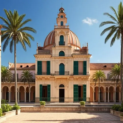 the buildings are very colorful and elegant in their style,palermo,monastery of santa maria delle grazie,collegiate basilica,villa cortine palace,trapani,collegiata,noto,naxxar,mafra,cagliari,utpa,qor