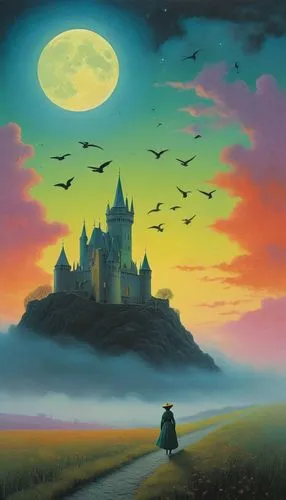 fantasy picture,hogwarts,friedrich,diagon,castle of the corvin,fairy tale castle,fantasy landscape,castles,knight's castle,hamelin,ghost castle,fairytale castle,fantasy art,nargothrond,tirith,beleriand,tolkein,fairy tale,dragonstone,wizarding,Art,Artistic Painting,Artistic Painting 48