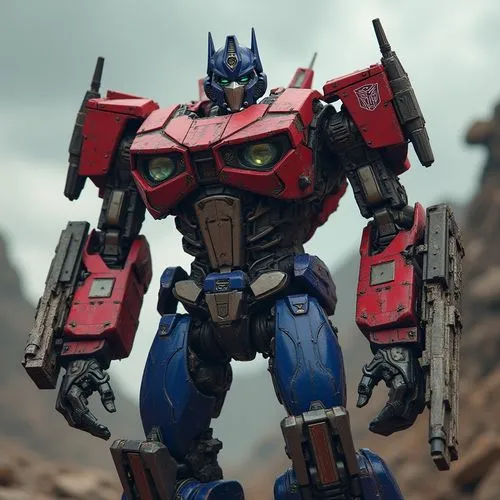 電影版變形金剛,a transformer with big, blue and red eyes standing in the desert,cliffjumper,targetmaster,optimus,computron,semiprime,lagann