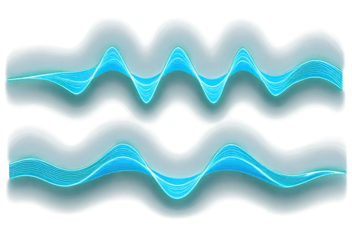 Sound wave, audio visualizer, vibrant blue and green neon lights, wavy lines, dynamic movement, futuristic design, electronic music, strobe light effect, high-tech material, metallic texture, close-up