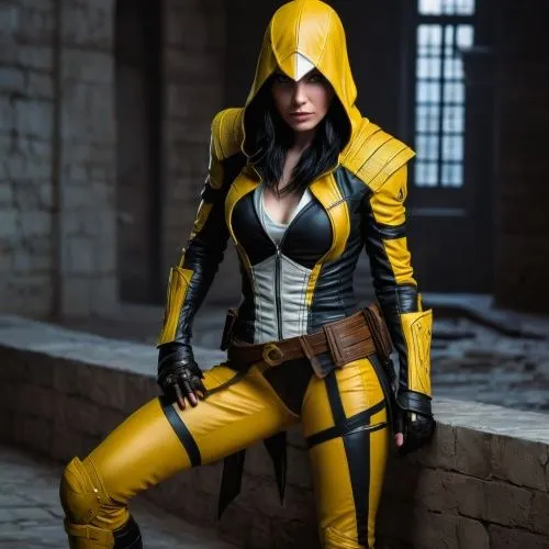 naked,yellowjacket,jaune,yellow jacket,rogue,palila,starfires,yellow and black,wasp,x men,xmen,cosplay image,sabretooth,elektra,millia,kryptarum-the bumble bee,karai,sprint woman,huntress,mileena,elec