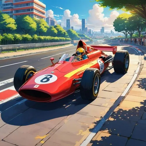 racing road,automobile racer,hillclimb,trackmania,grand prix,f1 car,ferrari roma,uniprix,grandprix,game car,fiorano,monza,regazzoni,chicane,rindt,codemasters,pironi,caterham,arnoux,racing car,Illustration,Japanese style,Japanese Style 03