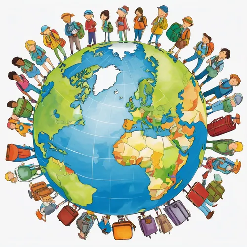 spread of education,world children's day,world travel,school enrollment,international family day,correspondence courses,global oneness,unity in diversity,school management system,ecological sustainable development,global responsibility,globalization,ecological footprint,language school,global economy,volunteer service,travel insurance,time and attendance,school administration software,connectedness,Illustration,Paper based,Paper Based 10