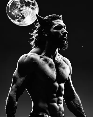 aquaman,vitruvian man,werewolf,minotaur,wolverine,perseus,rugby player,tarzan,discobolus,poseidon,wolfman,god of thunder,hercules,muscle icon,bodybuilding,muscular,triton,sculpt,the vitruvian man,zodiac sign leo,Photography,Black and white photography,Black and White Photography 01