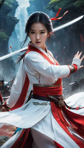 mulan,xing yi quan,hanbok,wuchang,wushu,yi sun sin,kung fu,hwachae,korean history,goki,korean culture,katana,japanese martial arts,shaolin kung fu,taekkyeon,zui quan,taijiquan,chinese art,dragon li,swordswoman,Conceptual Art,Fantasy,Fantasy 02