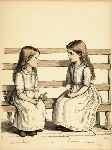 kate greenaway,two girls,young women,children girls,little girl and mother,children studying,young couple,lithograph,little boy and girl,vintage children,little girls,apple pair,orphans,crinoline,foundling,girl sitting,children drawing,pictures of the children,the girl in nightie,the early gooseberry,Illustration,Retro,Retro 22