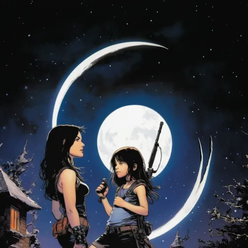 moon and star,beautiful girls with katana,birds of prey-night,stars and moon,rosa ' amber cover,cover,the moon and the stars,witches,ursa major,the night of kupala,moonlit night,book cover,moon night,