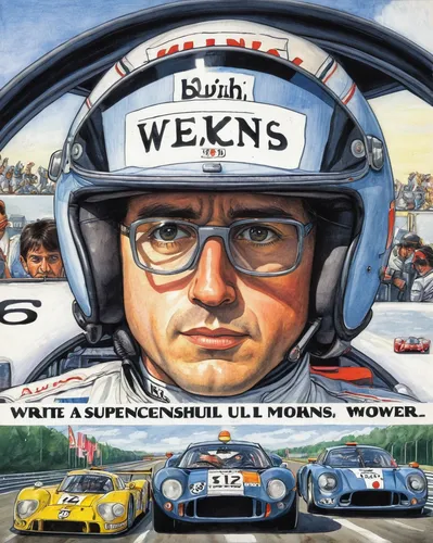 cd cover,carlos sainz,auto racing autographed paraphernalia,ayrton senna,le mans,automobile racer,magazine cover,endurance racing (motorsport),vln,world rally championship,alan prost,weineck cobra limited edition,album cover,porsche 917,lemans,steve medlin,bobbycar-race,motor sport,charles leclerc,lewis,Illustration,Children,Children 03