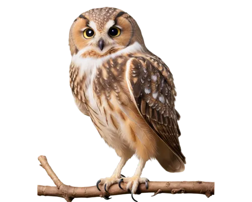 Owl bird, white feathers, big round eyes, sharp beak, perched on branch, wings spread wide, nocturnal, solo, soft focus, warm lighting, 3/4 composition, shallow depth of field, natural habitat, realis