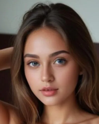 a woman wearing blue eyes looking down on her hand,anastasiadis,elitsa,krylova,beautiful young woman,polina,zhenya