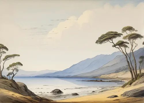 edward lear,robert duncanson,coastal landscape,landscape with sea,tasmania,beach landscape,lake taupo,loch drunkie,mountain scene,punakaiki,an island far away landscape,river landscape,south island,panoramic landscape,mount kahuranaki,landscape,loch linnhe,landscape background,sea landscape,matruschka,Illustration,Retro,Retro 22