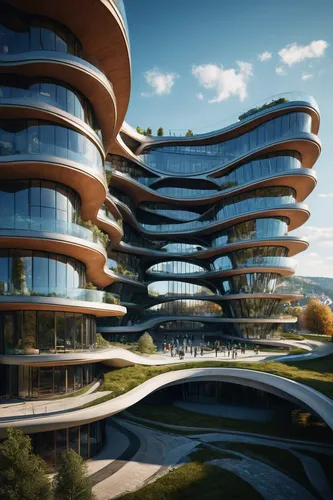 Austrian architectural style future city, beautifully complex Austrian classical architecture, streamlined, distorted shapes, Austrian classical style + future style + cyberpunk, future trends in Aust