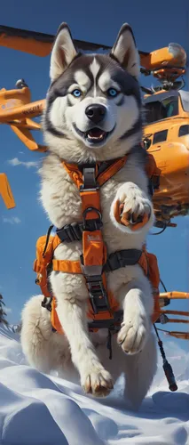 glider pilot,sled dog,husky,tundra,west siberian laika,snowkiting,skis,dog sled,ski,skier,helicopter pilot,fighter pilot,rocket raccoon,air rescue,ski race,laika,monoski,east siberian laika,crash,to ski,Conceptual Art,Fantasy,Fantasy 01