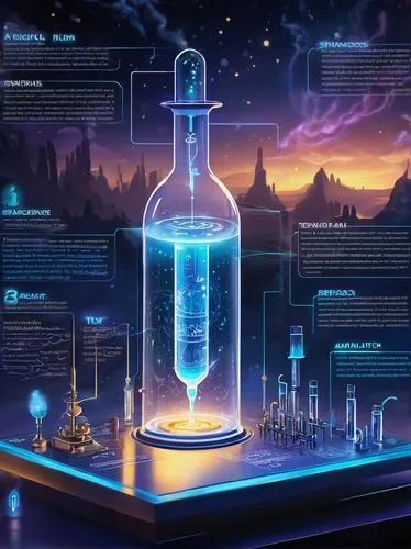 sci fiction illustration,absolut vodka,distillation,neon light drinks,potions,potion,blueprint,distilled beverage,apothecary,the bottle,tardis,alchemy,bioluminescence,bottlenose,bottleneck,background image,bottles,blue lamp,the periodic table,bluebottle,Unique,Design,Infographics