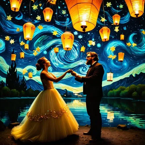 romantic scene,golden weddings,magical moment,ballroom dance,wedding photo,fairy lanterns,wedding couple,dancing couple,wedding decoration,quinceañera,dance with canvases,a fairy tale,father daughter dance,fairytale,lights serenade,fantasy picture,romantic portrait,fairy tale,romantic night,ballroom,Photography,General,Fantasy