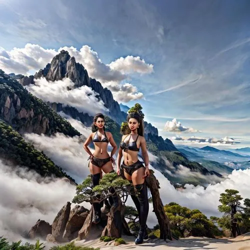 fantasy picture,serebro,tribespeople,cocorosie,mountain scene,tigers nest,world digital painting,huangshan mountains,3d fantasy,mountain biking,nagaland,huaylas,landscape background,asheron,tailandia,fantasy art,mahadev,amazons,high alps,mountain bike