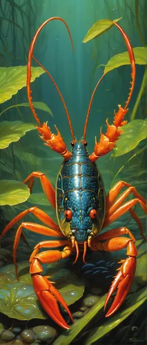 Imagine a whimsical cartoon featuring adorable anthropomorphic freshwater crayfish.,freshwater crayfish,river crayfish,freshwater crab,common yabby,crayfish,crayfish 1,crustacean,the crayfish 2,homaru