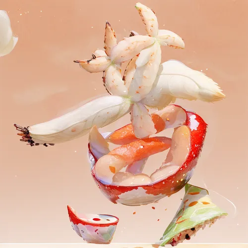 shrimpfood,free-shrimps,shrimp slide,shrimp justizie,worm apple,fruits of the sea,stylized macaron,flying food,caridean shrimp,shrimps,crab violinist,food collage,daikon,blender,pilselv shrimp,pearl onion,shrimp inspector gadget,food styling,onion peels,fruiting bodies