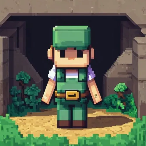 Pixel Art， game character,mineshaft,miner,mineshafts,escapists,voxel,farmer in the woods,paleobotanist,minebea,kuribayashi,minerd,minecraft,villager,mini mushroom,starbound,mininster,woodcutter,underm