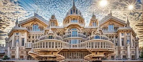 tokyo disneyland,gaudi,cinderella's castle,temple square,fairy tale castle,disneyland park,disney castle,notredame,fractalius,sagrada familia,shanghai disney,bryce,sagrada,cathedral,pipe organ,megachurch,gothic church,matthias church,cinderella castle,nidaros cathedral,Architecture,General,Classic,Catalan Gothic