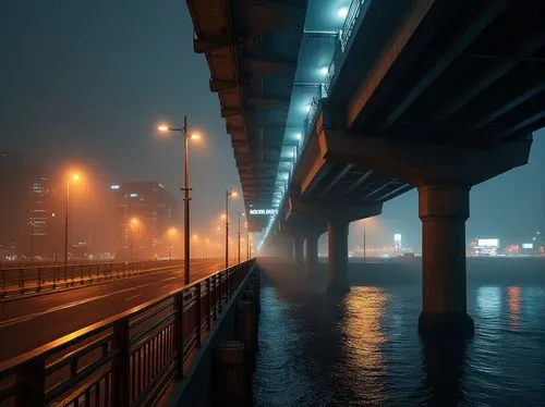 han river,highway bridge,overbridge,tangshan railway bridge,under the bridge,night photograph,overbridges,chongqing,expressway,bridge,overpass,guangzhou,ha noi,bridge piers,road bridge,dense fog,busan night scene,foggy,bridges,long exposure,Photography,General,Realistic