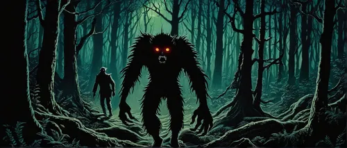 slender,wolfman,forest man,forest animal,krampus,forest dark,predator,werewolf,haunted forest,forest background,werewolves,background image,supernatural creature,the woods,mystery book cover,halloween poster,black forest,creepy tree,hag,forest king lion,Illustration,Black and White,Black and White 17