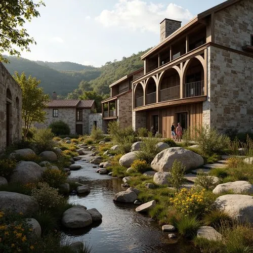 watermill,water mill,alpine village,hameau,auberge,watermills,house in the mountains,stone houses,vallon,grandval,mountain settlement,agritubel,beget,streamside,cryengine,render,amoenus,riverwood,house in mountains,ariege