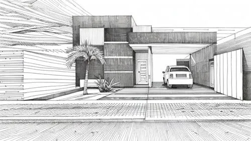 the building is drawing in black and white,sketchup,revit,3d rendering,jetway,prefabrication,modularity,Design Sketch,Design Sketch,Fine Line Art