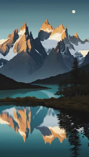 patagonia,torres del paine,torres del paine national park,alaska,mountains,mountain range,world digital painting,autumn mountains,mountain lake,high mountains,beagle channel,mountainlake,mountain ranges,mountainous landscape,glacial lake,nordland,mountain landscape,rippon,south island,maligne lake,Illustration,Abstract Fantasy,Abstract Fantasy 05