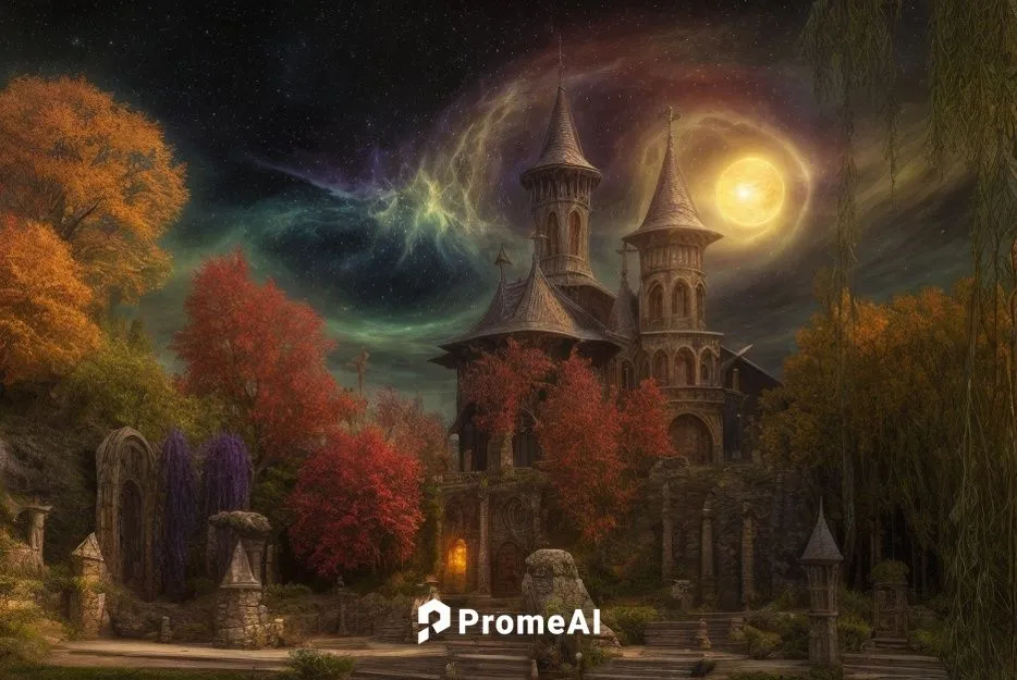 fantasy picture,fantasy landscape,witch's house,halloween background,arcanum,fantasy art,castle of the corvin,haunted cathedral,druid grove,witch house,devilwood,the mystical path,hall of the fallen,f