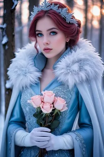 white rose snow queen,margairaz,suit of the snow maiden,winter rose,the snow queen,elsa,noblewoman,elizaveta,winterblueher,yelizaveta,princess anna,princess sofia,fairy tale character,margaery,principessa,demelza,victorian lady,vasilisa,cinderella,sansa,Illustration,Realistic Fantasy,Realistic Fantasy 45