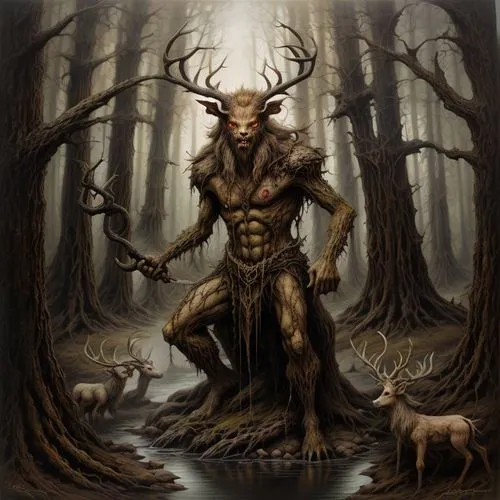 faun,trioceros,forest man,minotaur,forest animal,stag,pagan,manchurian stag,cervus elaphus,druid,dryad,elk,druids,woodsman,horned,paganism,shamanic,daemon,primitive man,goatflower