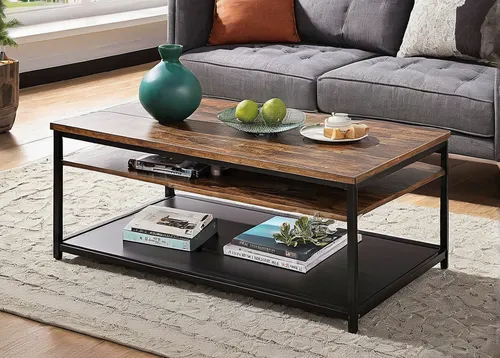 VECELO Cocktail Table,Coffee Table with Storage Bottom Shelf for Living Room and Office,coffee table,sofa tables,end table,tv cabinet,set table,folding table,danish furniture,small table,entertainment