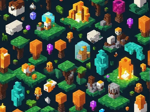 tileable,mountain world,tileable patchwork,isometric,mountain settlement,fairy village,cube background,mushroom landscape,elven forest,cartoon forest,pixel cells,forests,forest glade,villages,mushroom island,mountain village,tiny world,lava cave,the forest,ravine,Unique,Pixel,Pixel 03