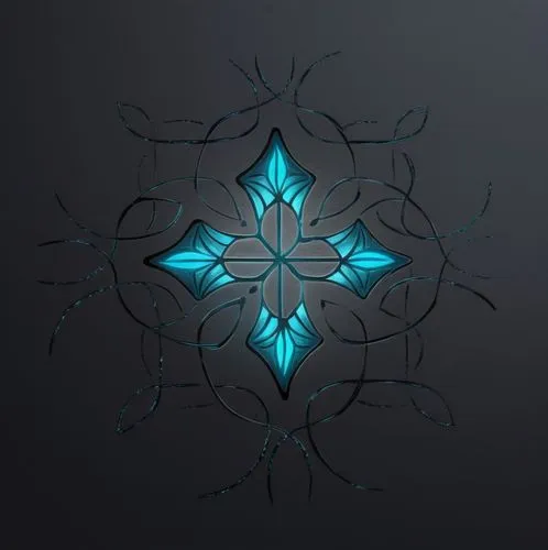 an abstract cross painted with bright blue and green,snowflake background,blue snowflake,motifs of blue stars,lotus png,christmas snowflake banner,bandana background,Unique,Design,Logo Design