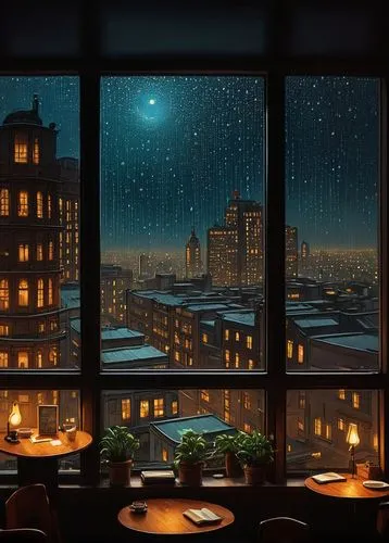 night scene,romantic night,evening atmosphere,diner,japan's three great night views,new york restaurant,paris cafe,nightscape,bistro,city lights,romantic dinner,japanese restaurant,star kitchen,a restaurant,busan night scene,nightlife,romantic scene,izakaya,city at night,cityscape,Illustration,Retro,Retro 19