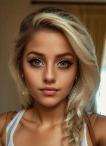 uma jovem de cabelos longos com um olha marcante ,beautiful young woman,blonde woman,blonde girl,artificial hair integrations,lycia,women's eyes,blond girl,pretty young woman,eurasian,young woman,long